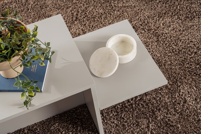 Nordure Harmony Mesa de Café Gris 80x40x40 cm Elegante y Moderna para Sala de Estar